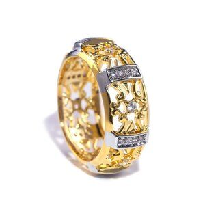 😍LIMITED EDITION 14K Gold Hollow Flower Pattern Ring for Women, F024